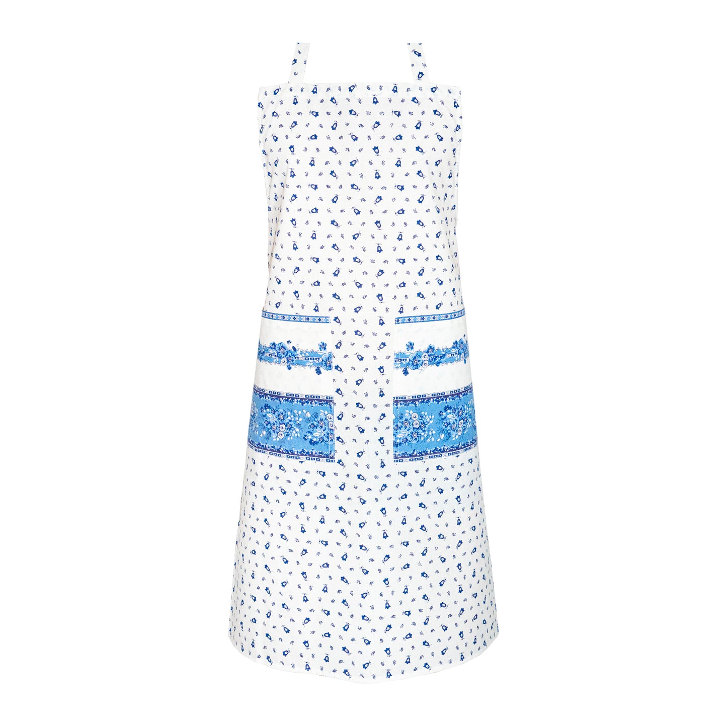 Cotton Apron - Tradition White/Blue Design - Jenny's Linens