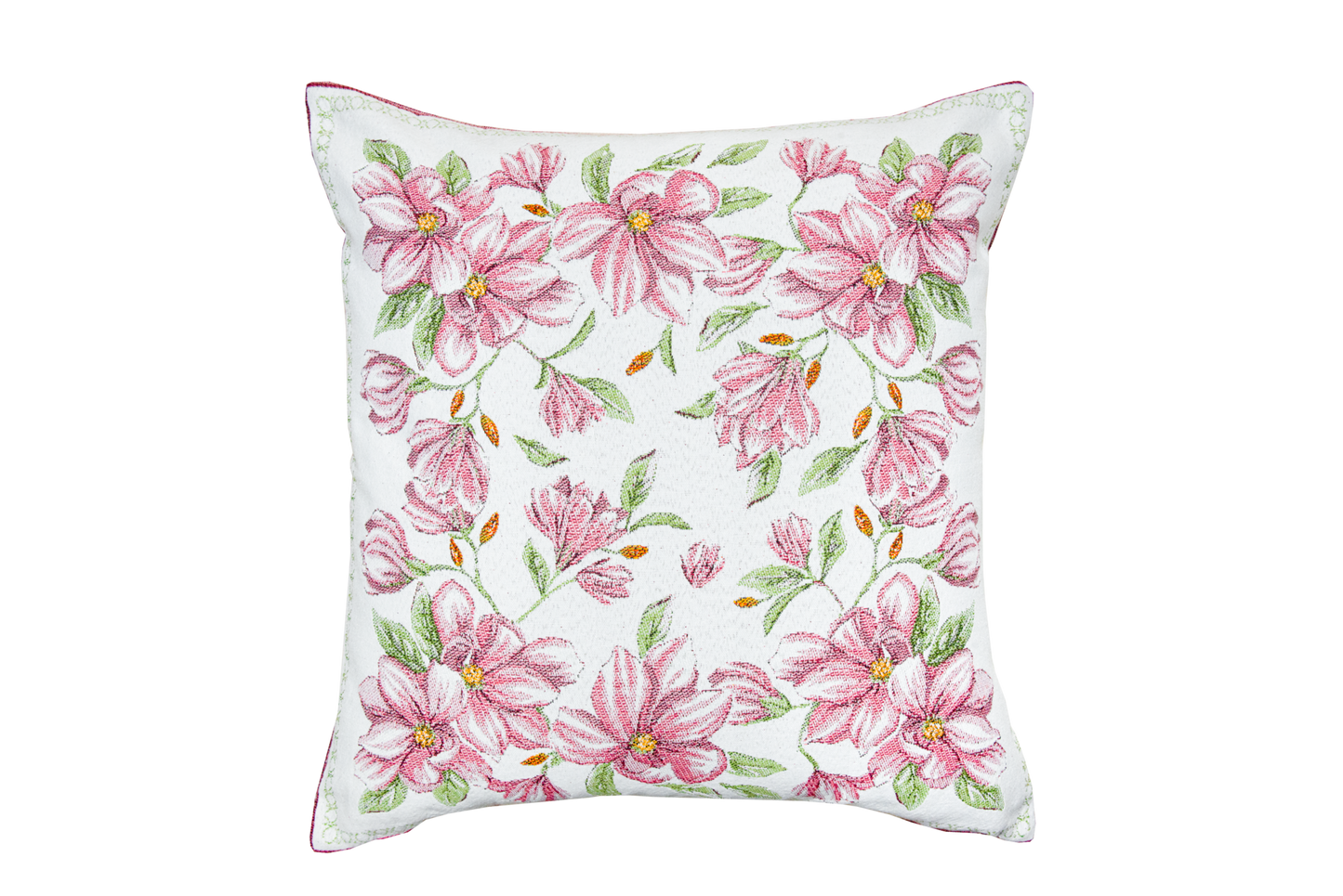 Jacquard 'Pink Magnolia' Cushion 45cm square