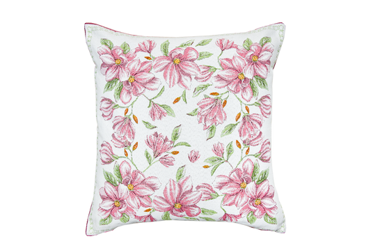 Jacquard 'Pink Magnolia' Cushion 45cm square
