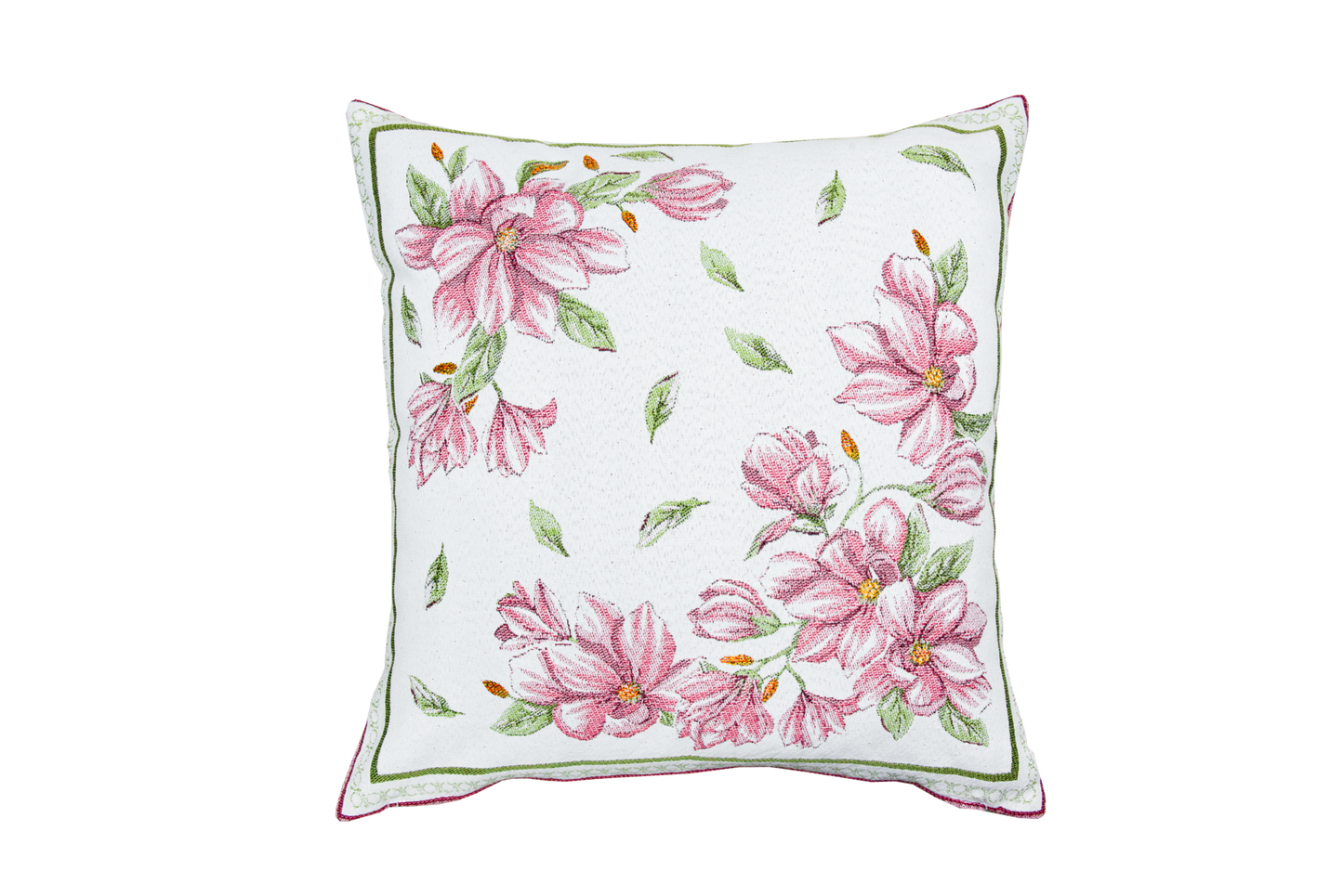 Jacquard 'Pink Magnolia' Cushion 45cm square