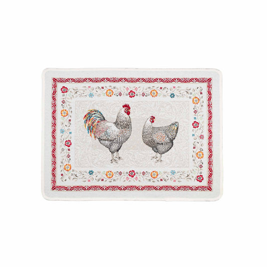 Jacquard Placemat Lafeyette Hens Design - Jenny's Linens