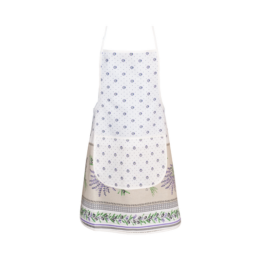 Cotton Apron in pale blue and white Lauris design