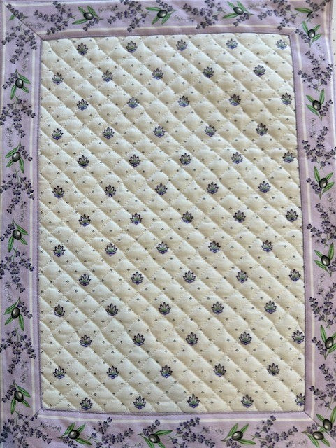Quilted Cotton Placemat Lauris Ecru-Lilac