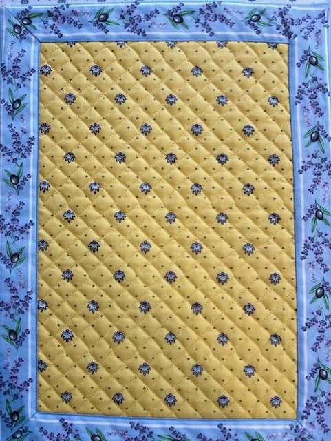 Quilted Cotton Placemat Lauris Yellow-Blue