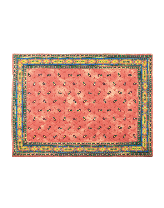 Quilted Cotton Placemat Tradition Orange - Jenny's Linens