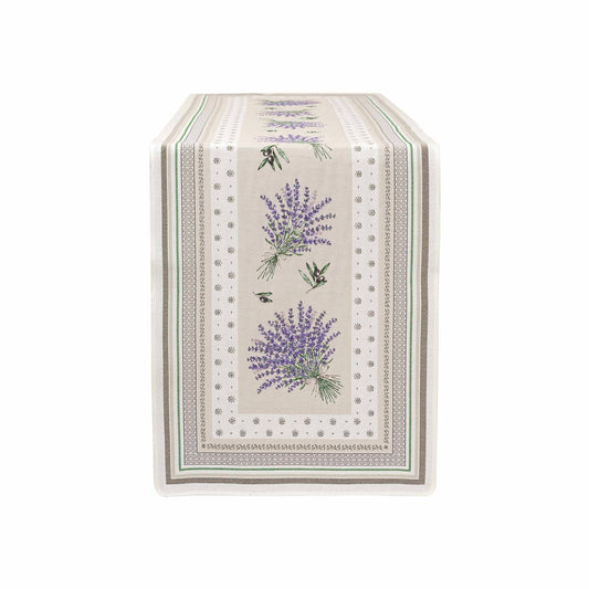 Table Runner 170x 50cm Castillon Design (linen/lavender) - Jenny's Linens