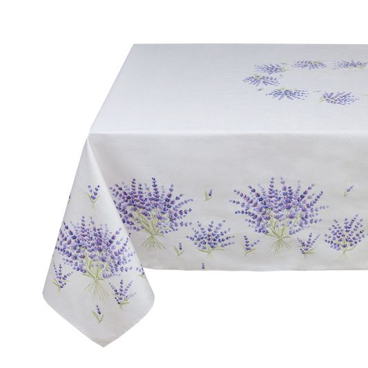 Cotton Tablecloth - Lavender/white Bonnieux - Jenny's Linens 