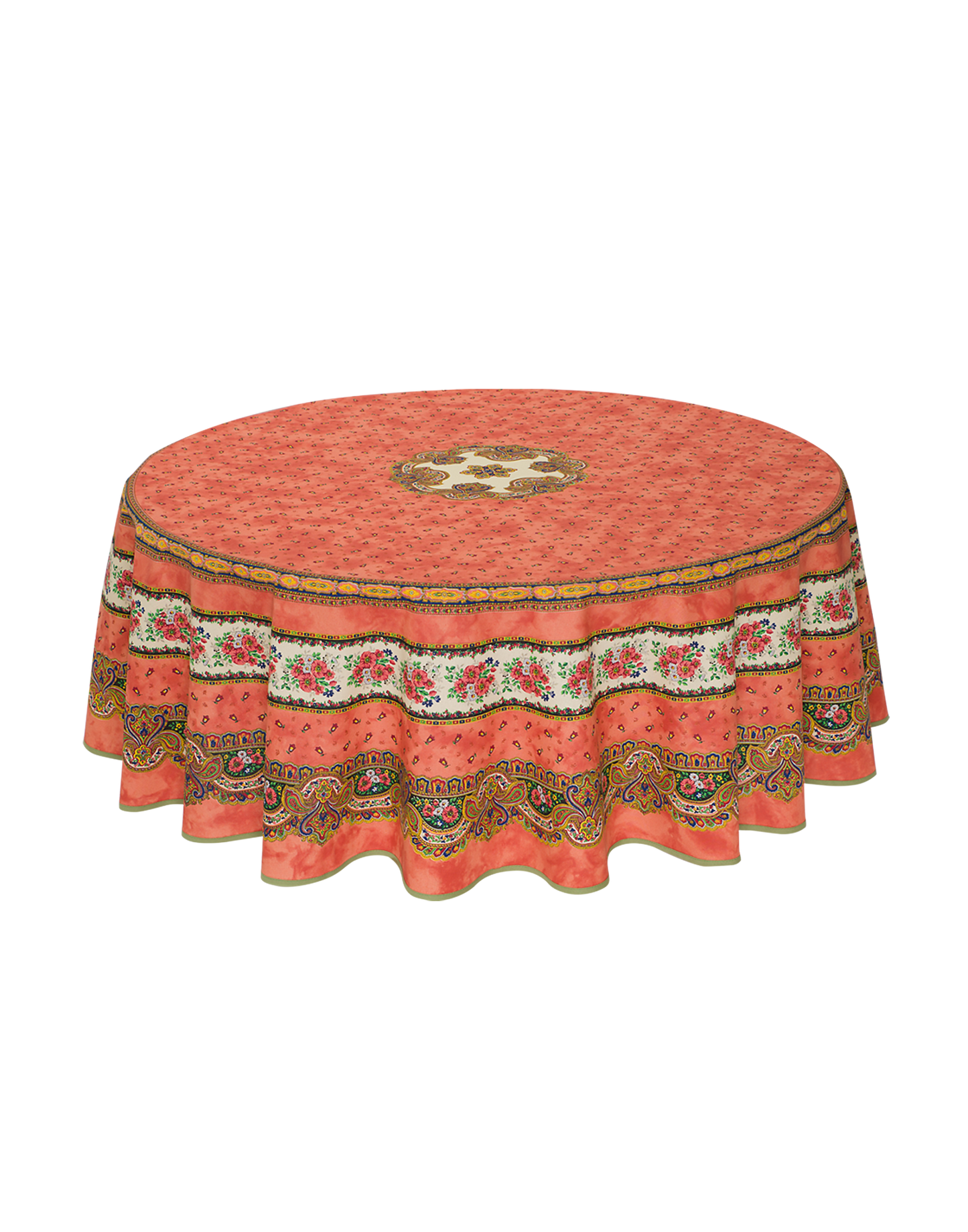 Cotton Tablecloth - Tradition Orange - Jenny's Linens 