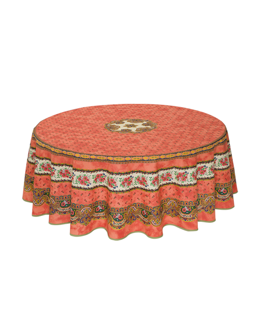 Cotton Tablecloth - Tradition Orange - Jenny's Linens 