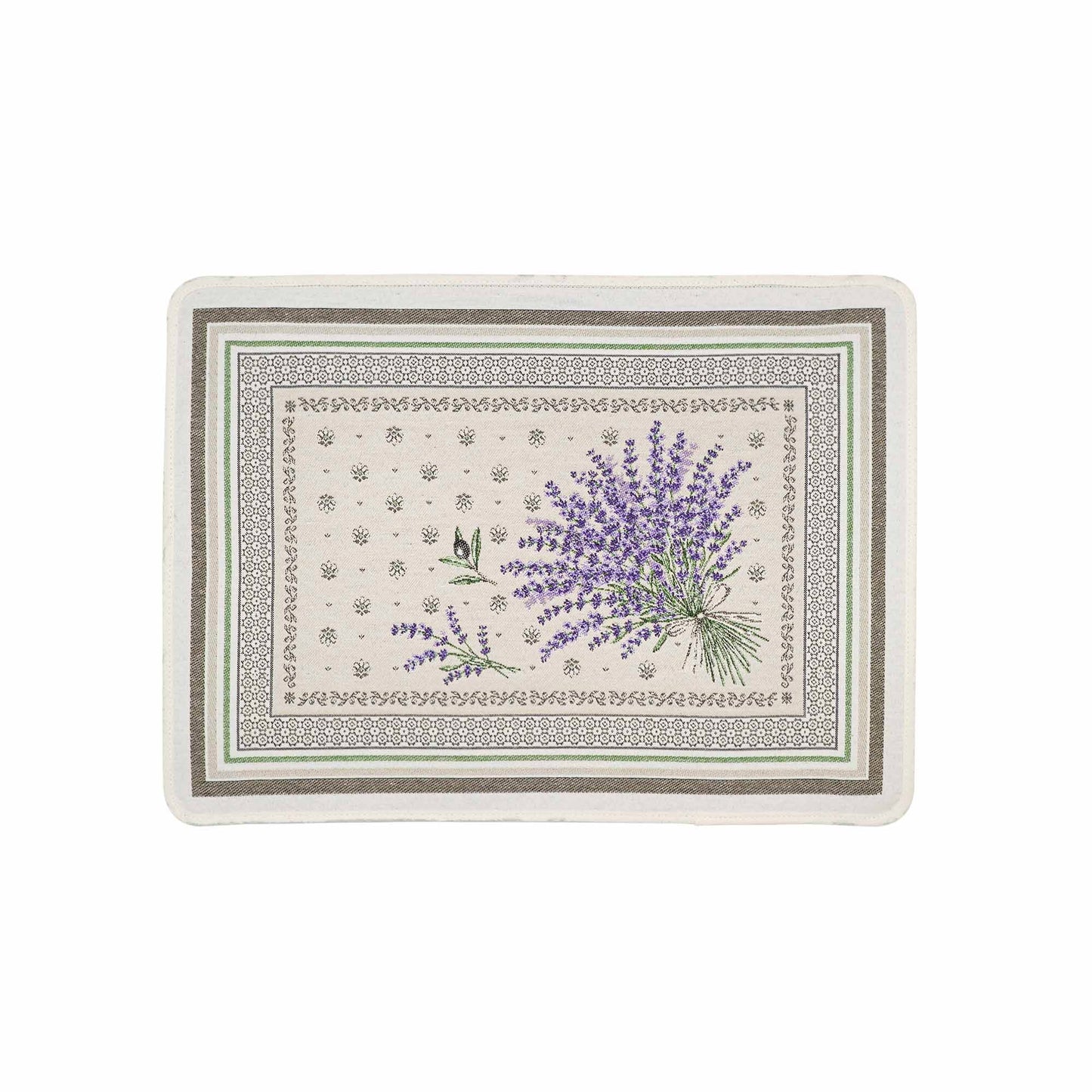 Jacquard Placemat Castillon Design Linen/Lavender - Jenny's Linens 