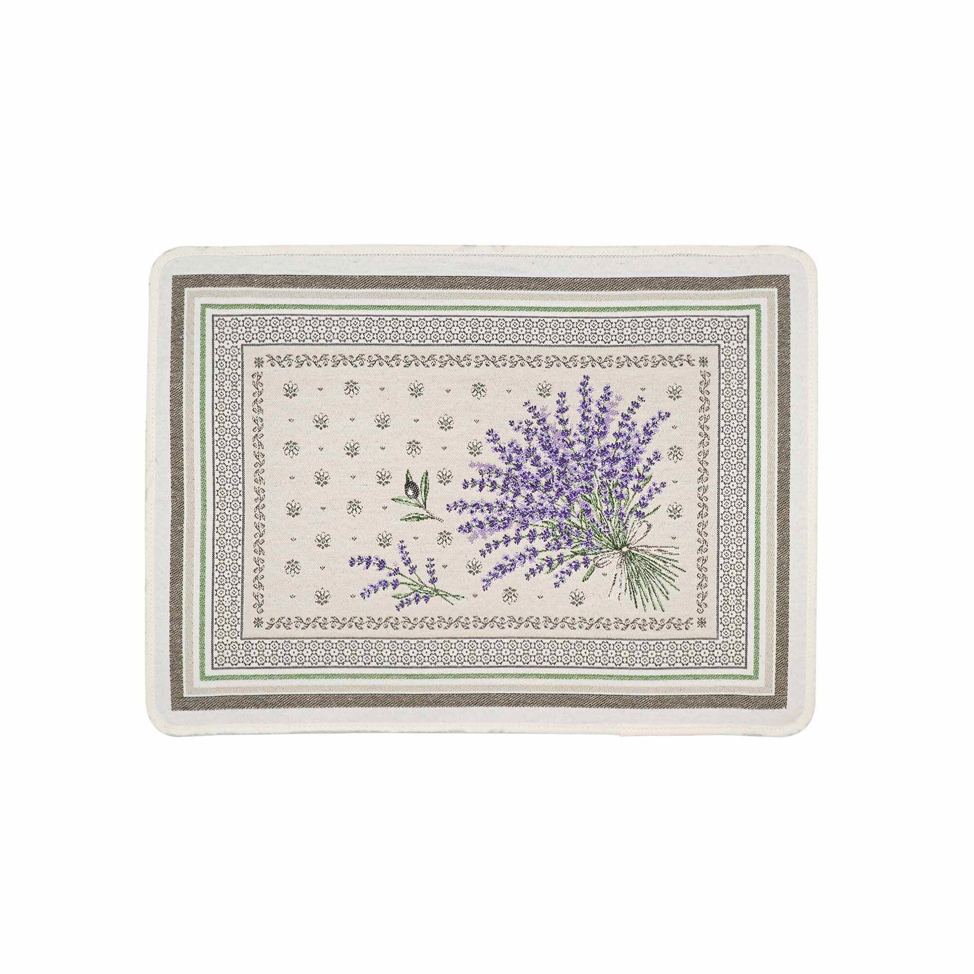Jacquard Placemat Castillon Design Linen/Lavender - Jenny's Linens 