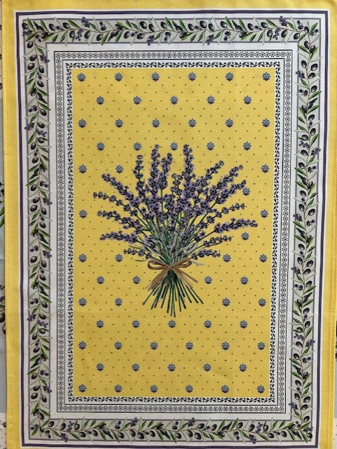 Cotton Teatowel - Lauris yellow design