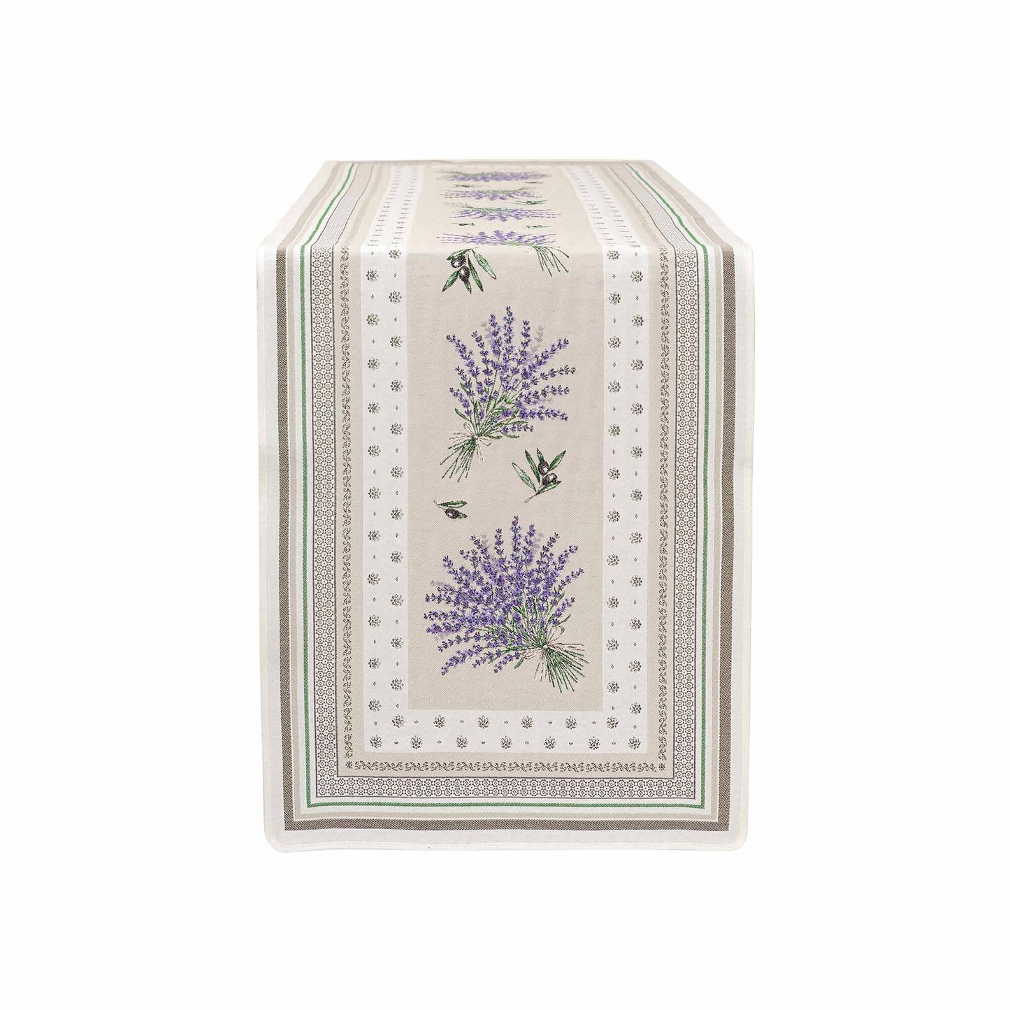 Table Runner 170x 50cm Castillon Design (linen/lavender) - Jenny's Linens 