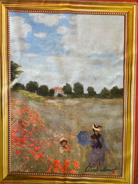 Cotton Teatowel Monet's Coquelicot design